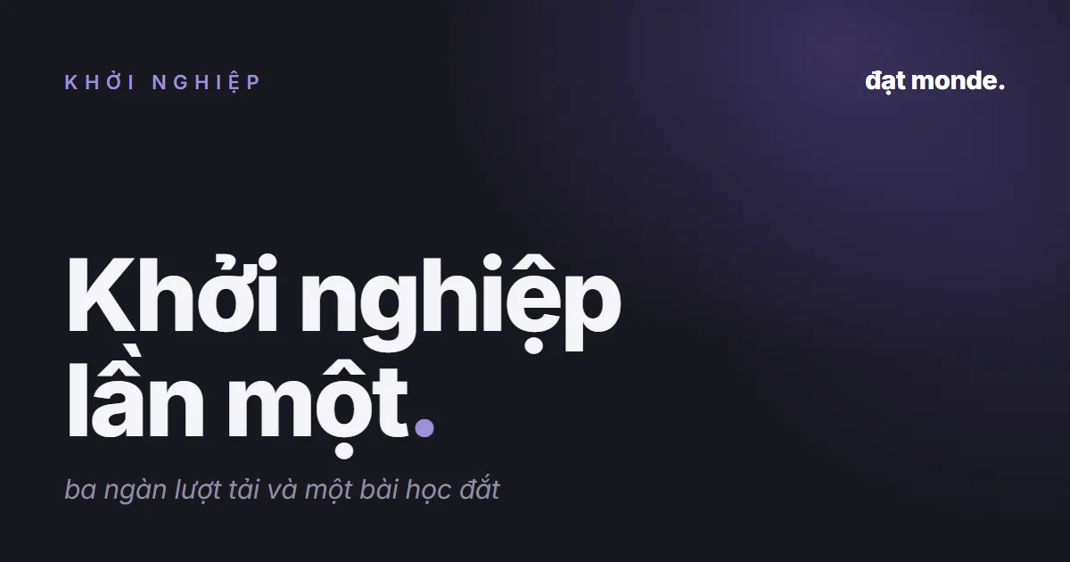 Ảnh bìa bài Khởi nghiệp lần một